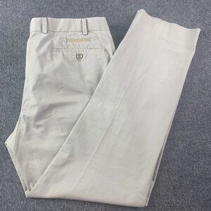 HILTL Mens Cotton Blend Flat Front S chino Pants Size 34x30 Beige